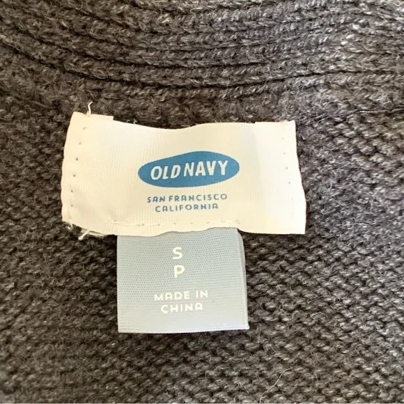 🏷️ Old Navy Border Stitch Geometric Open Front Cozy Cardigan S - Picture 8 of 10